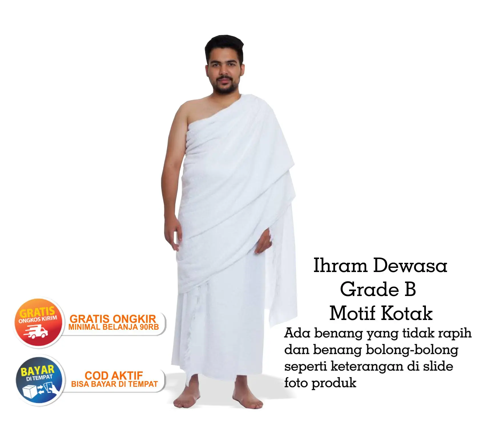 KAIN IHRAM PRIA DEWASA GRADE B IHRAM DEWASA TEBAL KAIN IHROM DEWASA