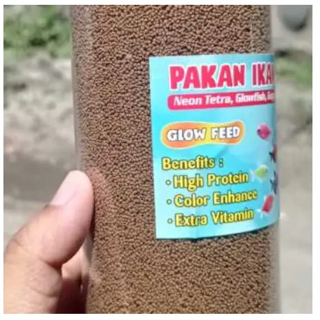 Pakan Ikan Kecil micro kemasan besar fishglow neon guppy 150 gram 1