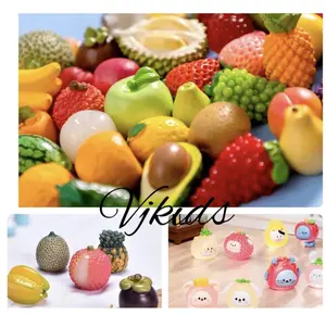 miniatur sayur dan buah-buahan , apel, pisang, nanas, stroberi utk bermain sensory, diorama, aquascape