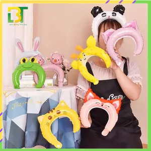 LBT Balon Bando Karakter Hewan Balon Foil Headband Balon Ulangtahun