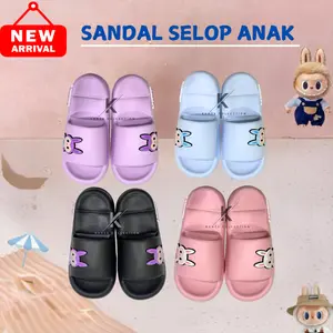 Sandal Selop Anak Perempuan Labubu Sendal Fashion Karakter Labubu Viral untuk Anak 3th - 10 tahun Anti Slip Anti Licin