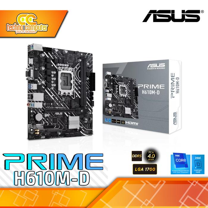 Gambar MOTHERBOARD ASUS PRIME H610M-D - mATX, LGA1700, H610, DDR5 dari Techno Computer Bali Kota Denpasar Tokopedia