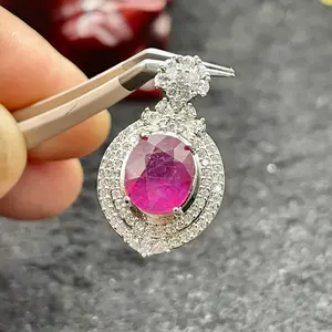 liontin natural red ruby corundum