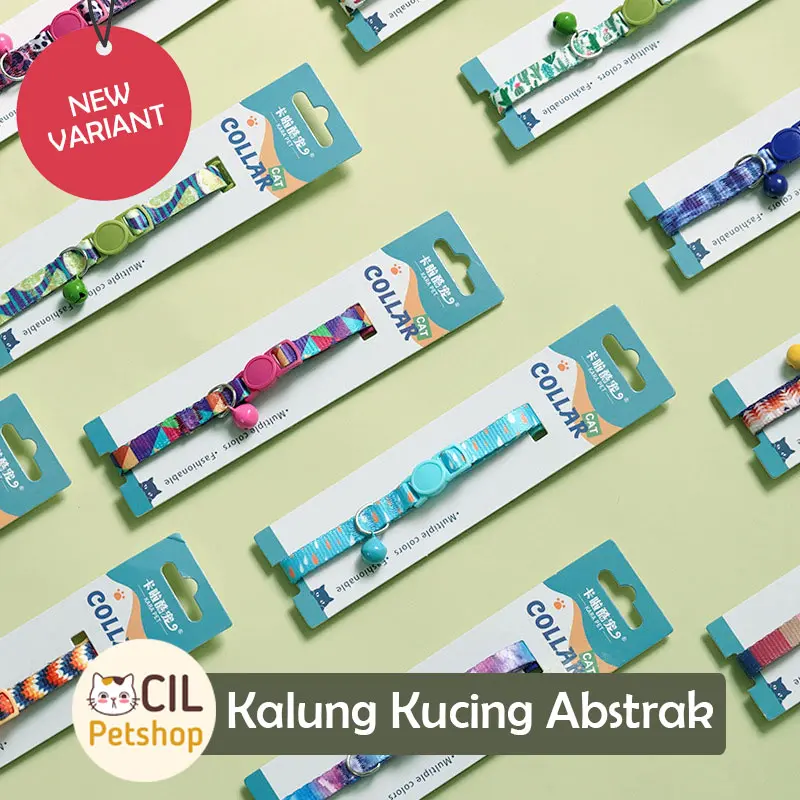 Kalung Kucing Lonceng Pet Cat Collar Motif Abstrak