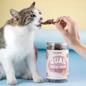 Quail Freeze Dried Snack Daging Burung Puyuh Cemilan Anjing Kucing 30 Gram