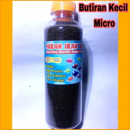 Pakan Ikan Kecil micro kemasan besar fishglow neon guppy 150 gram 0