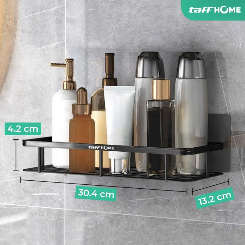 Rak Kamar Mandi Tempel TaffHOME Rak Tempat Sabun Shampo Bathroom Organizer Rack Aluminium Gantung 7