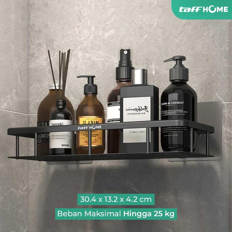 Rak Kamar Mandi Tempel TaffHOME Rak Tempat Sabun Shampo Bathroom Organizer Rack Aluminium Gantung 1