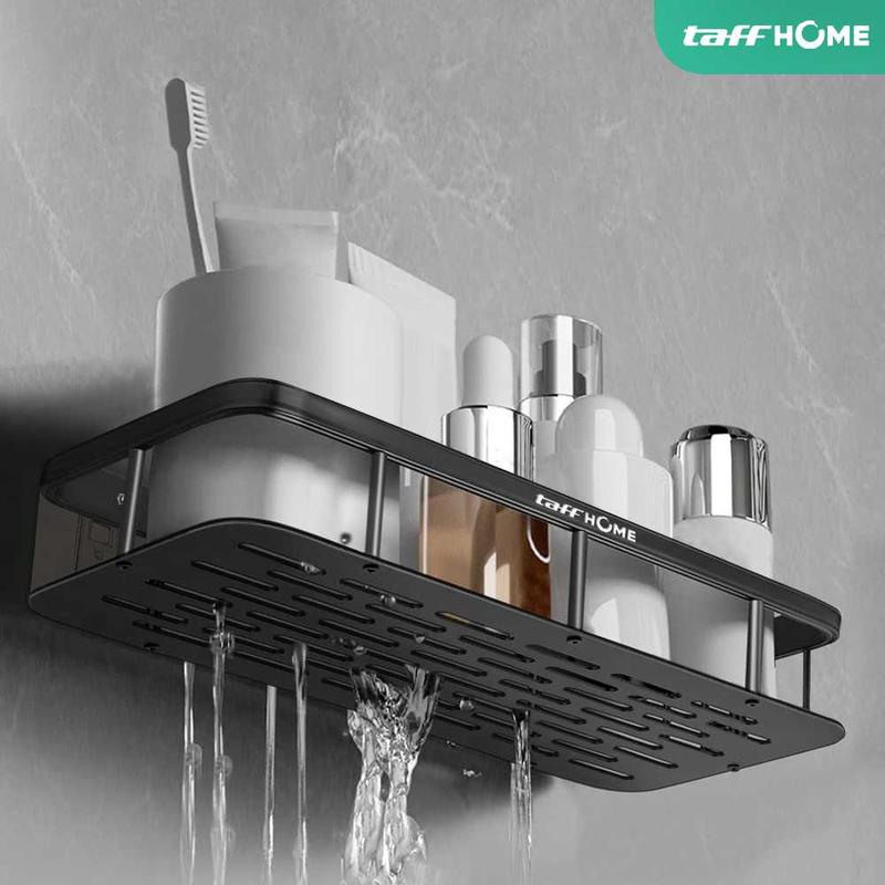 Rak Kamar Mandi Tempel TaffHOME Rak Tempat Sabun Shampo Bathroom Organizer Rack Aluminium Gantung 4
