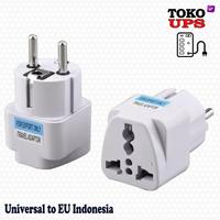 Gambar Steker Adapter Converter Colokan Lubang 3pin Universal to EU Indonesia dari TokoUPS Kota Administrasi Jakarta Pusat 1 Tokopedia