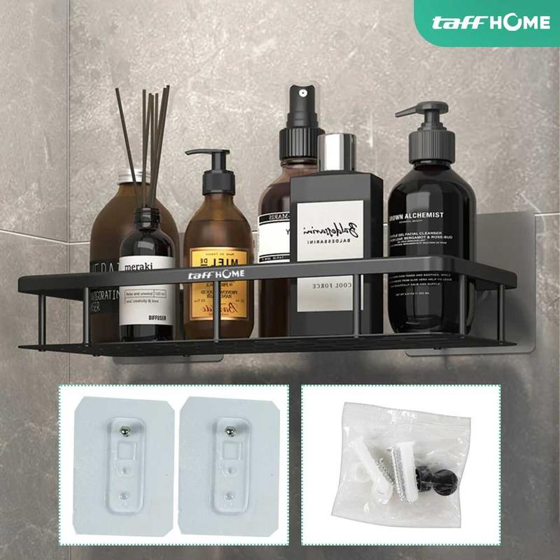 Rak Kamar Mandi Tempel TaffHOME Rak Tempat Sabun Shampo Bathroom Organizer Rack Aluminium Gantung 6