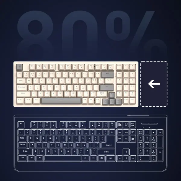 KEYBOARD GAMING GAMEN TITAN 7 MECHANICAL SILVER OUTEMU SWITCH WHITE