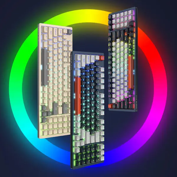 KEYBOARD GAMING GAMEN TITAN 7 MECHANICAL SILVER OUTEMU SWITCH WHITE