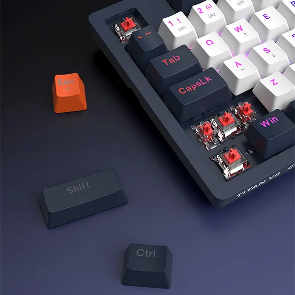 KEYBOARD GAMING GAMEN TITAN 7 MECHANICAL SILVER OUTEMU SWITCH WHITE