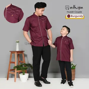 Adhipa Koko Couple Husain Ayah dan Anak Marun Burgundy