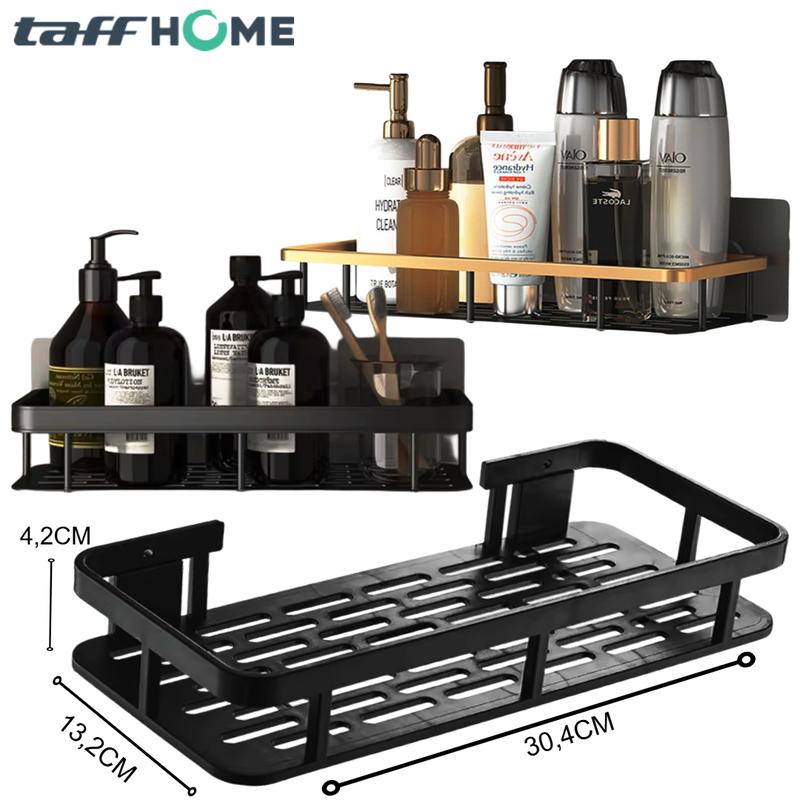 Rak Kamar Mandi Tempel TaffHOME Rak Tempat Sabun Shampo Bathroom Organizer Rack Aluminium Gantung 0