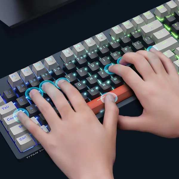 KEYBOARD GAMING GAMEN TITAN 7 MECHANICAL SILVER OUTEMU SWITCH WHITE