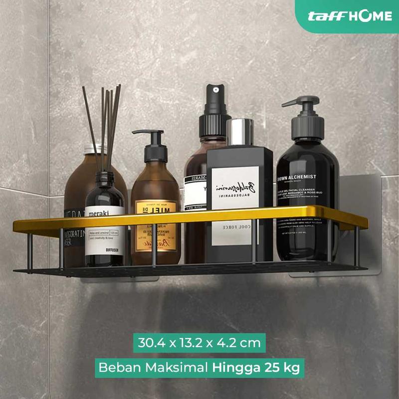Rak Kamar Mandi Tempel TaffHOME Rak Tempat Sabun Shampo Bathroom Organizer Rack Aluminium Gantung 2