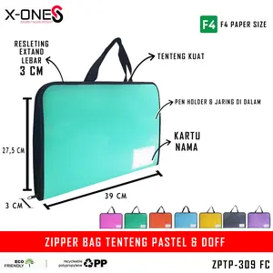 X-ONE ZIPPER BAG TENTENG PASTEL & DOFF FC / ZPTP-309 FC ALAT KANTOR