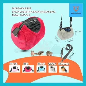 KEROD" PORTABEL TAS HAMSTER KECIL TAS HEWAN MINI OUTDOOR PET TRAVEL MINI BAG UNTUK TRAVEL -SUGAR GLIDER-MARSHMELOW