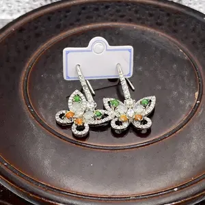 Giok jadeite feicui tipeA Anting Perak s925 1362