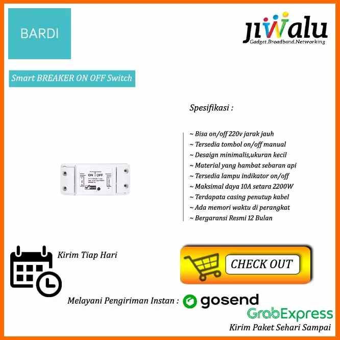 BARDI Smart BREAKER ON OFF Switch Wireless IoT Home Automation