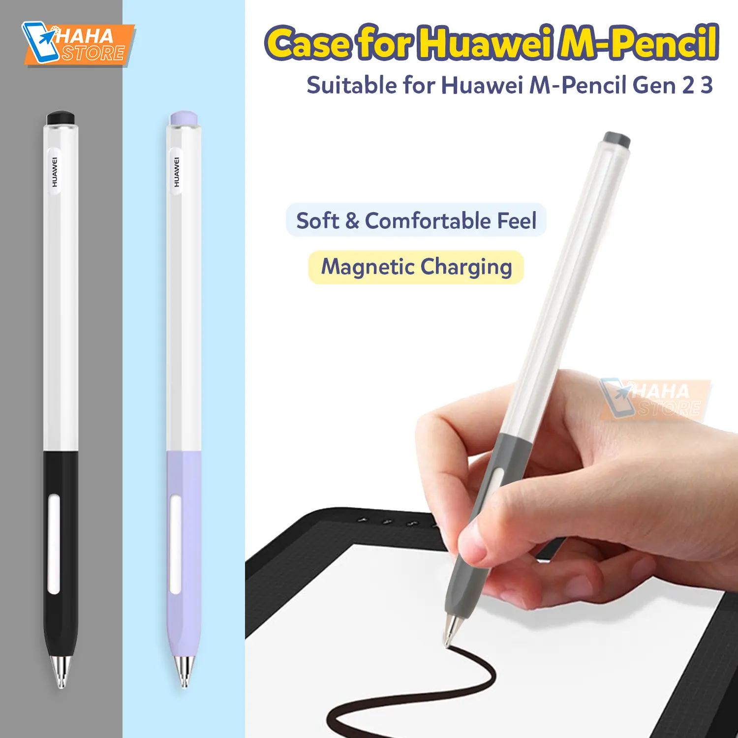 Case for Huawei M-Pencil Gen 2 3 / M-Pencil Pro Suitable for Pen MatePad 12X 11 11.5 S Air Pro 12.2 13.2 2024 2025 2026 Casing Pen Silikon Protective Jelly Soft Cover 2 Tone Color Cute Pencil
