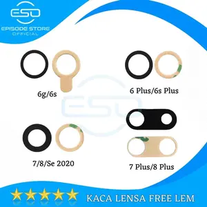 kaca lensa kamera belakang 6g/6s/6 Plus/6s Plus/7g/8g/Se 2020/7 Plus/8 Plus free sticker lem new