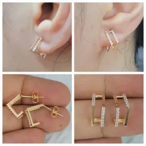 anting tusuk model siku ad mata variasi emas 70% 700 70 % 16k