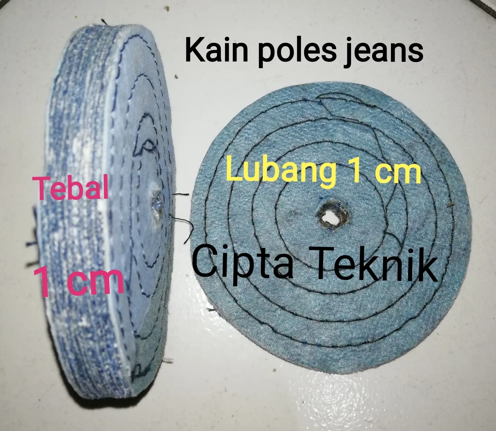 Kain Poles 4"inchi x 1cm Jeans