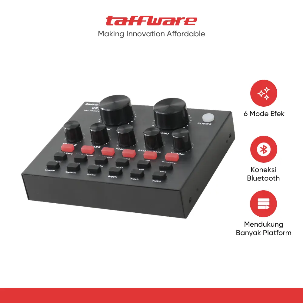 TaffSTUDIO Bluetooth Audio USB External Soundcard Live BCAST - V8S
