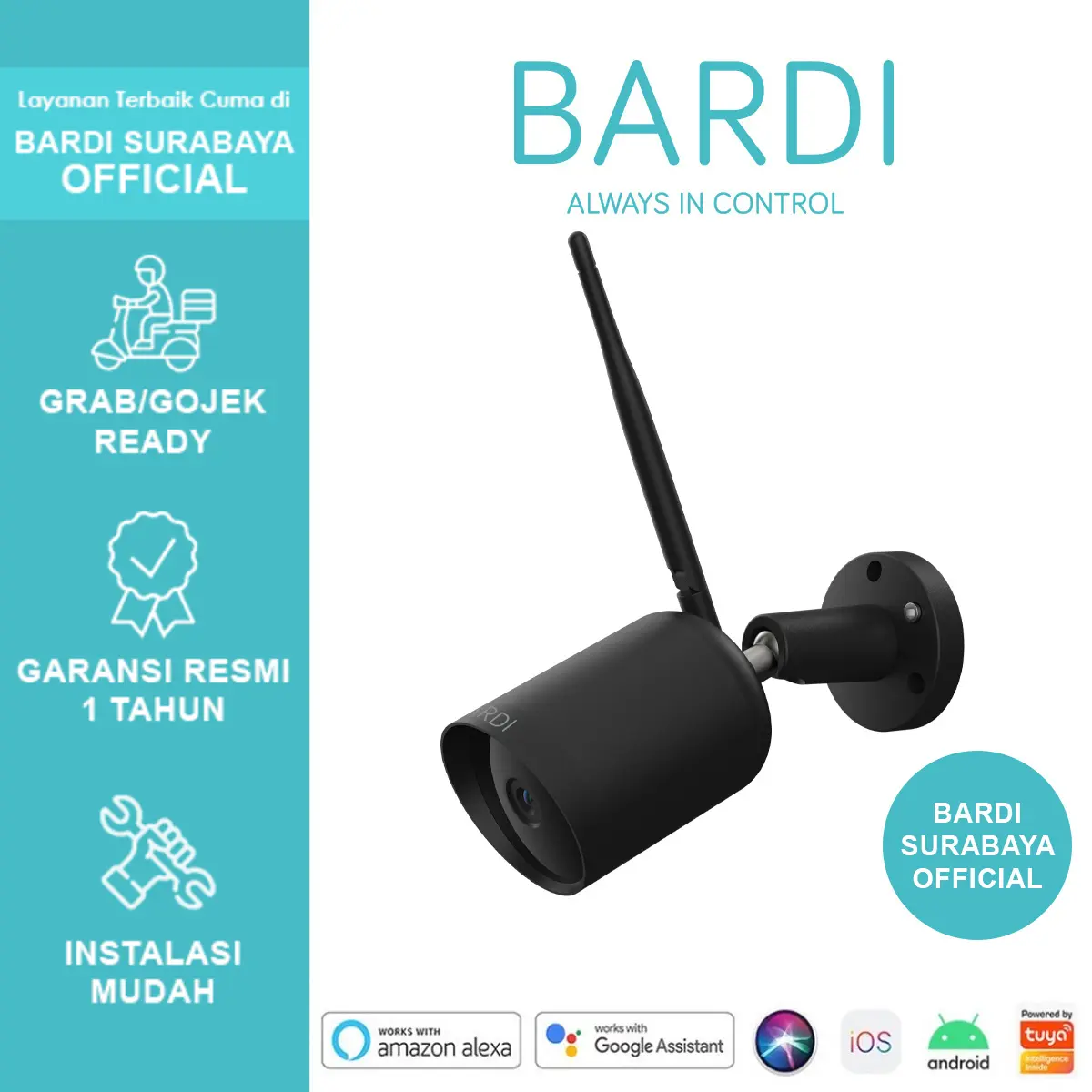 BARDI Smart IP Camera CCTV Outdoor Static STC Wifi 3MP 1080p IP65 IoT