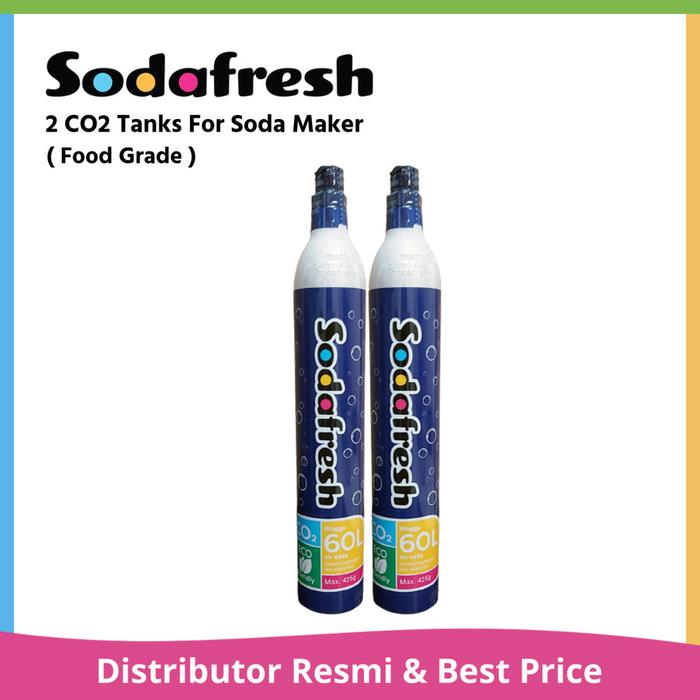 Gambar Two Sodastream Compatible CO2 Tank (Refills Available) for Soda Maker dari Sodafresh Bali Kab. Badung Tokopedia