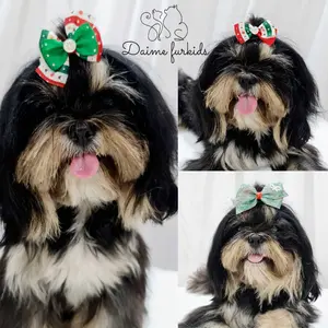 Daime furkids - NATAL FURCLIP - jepitan rambut anjing kucing, pita kucing anjing, dog hair clip,  pet hair clipc