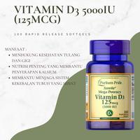 Gambar Puritans Pride Vitamin D3 5000 IU 125mcg MEGA-Potency 100 softgels dari vitaminshopku Kota Surabaya 1 Tokopedia