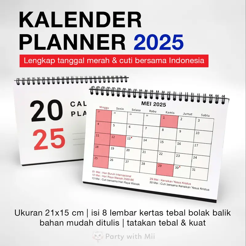 Kalender meja duduk Planner 2024 Simple agenda kantor 1