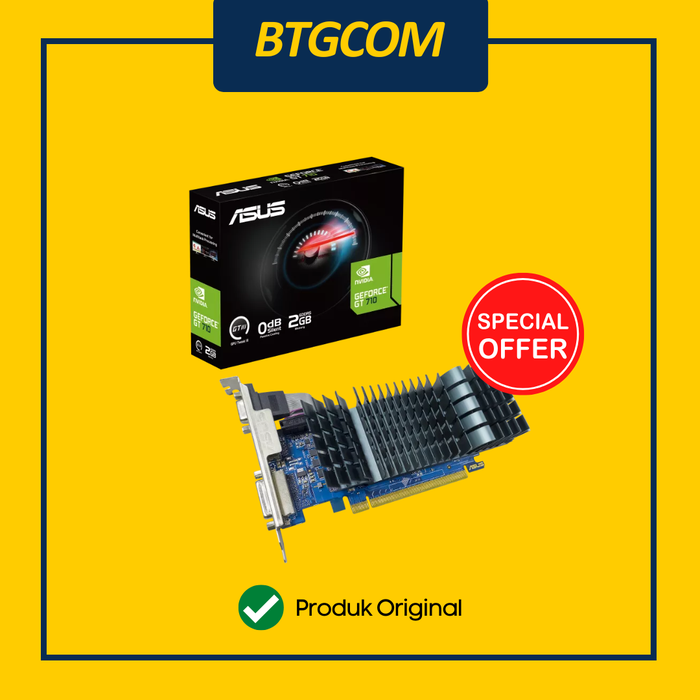 Gambar VGA CARD ASUS NVIDIA GT 710 2GB DDR5 EVO LOW PROFILE GT710-SL-2GD5-BRK-EVO dari btgcom Kota Denpasar Tokopedia