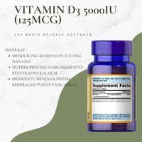 Gambar Puritans Pride Vitamin D3 5000 IU 125mcg MEGA-Potency 100 softgels dari vitaminshopku Kota Surabaya 2 Tokopedia