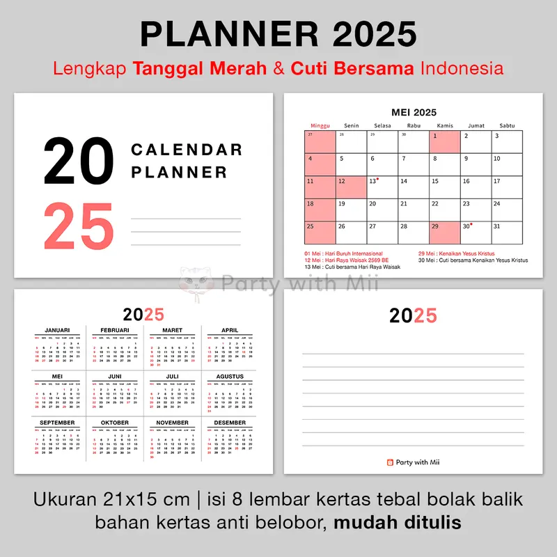 Kalender meja duduk Planner 2024 Simple agenda kantor 0