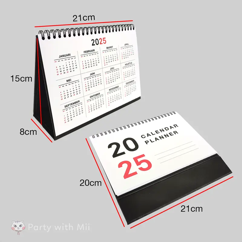 Kalender meja duduk Planner 2024 Simple agenda kantor 2