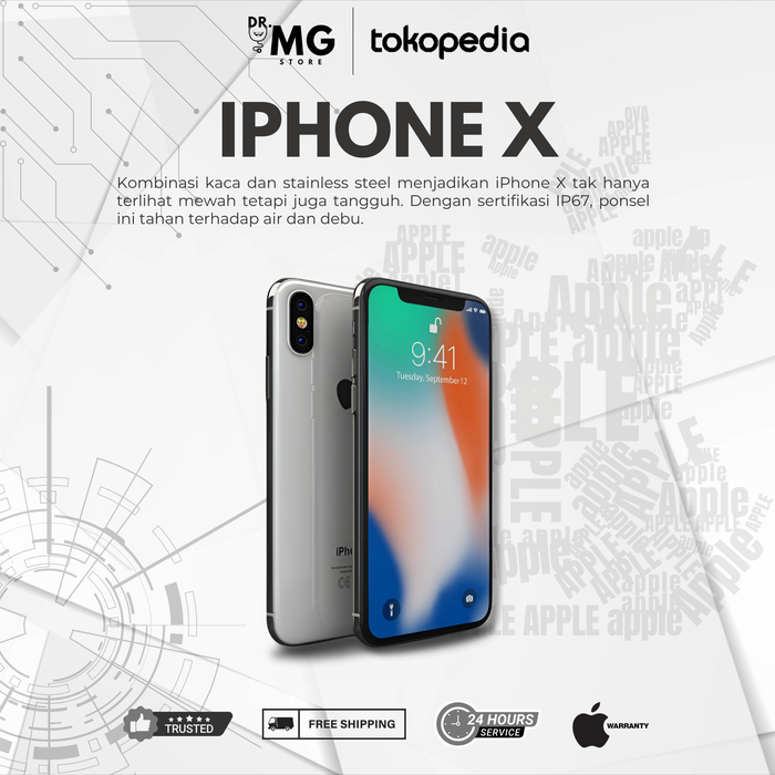 Jual iPhone X 64GB | 256GB Fullset Original Apple - Face Id OFF 