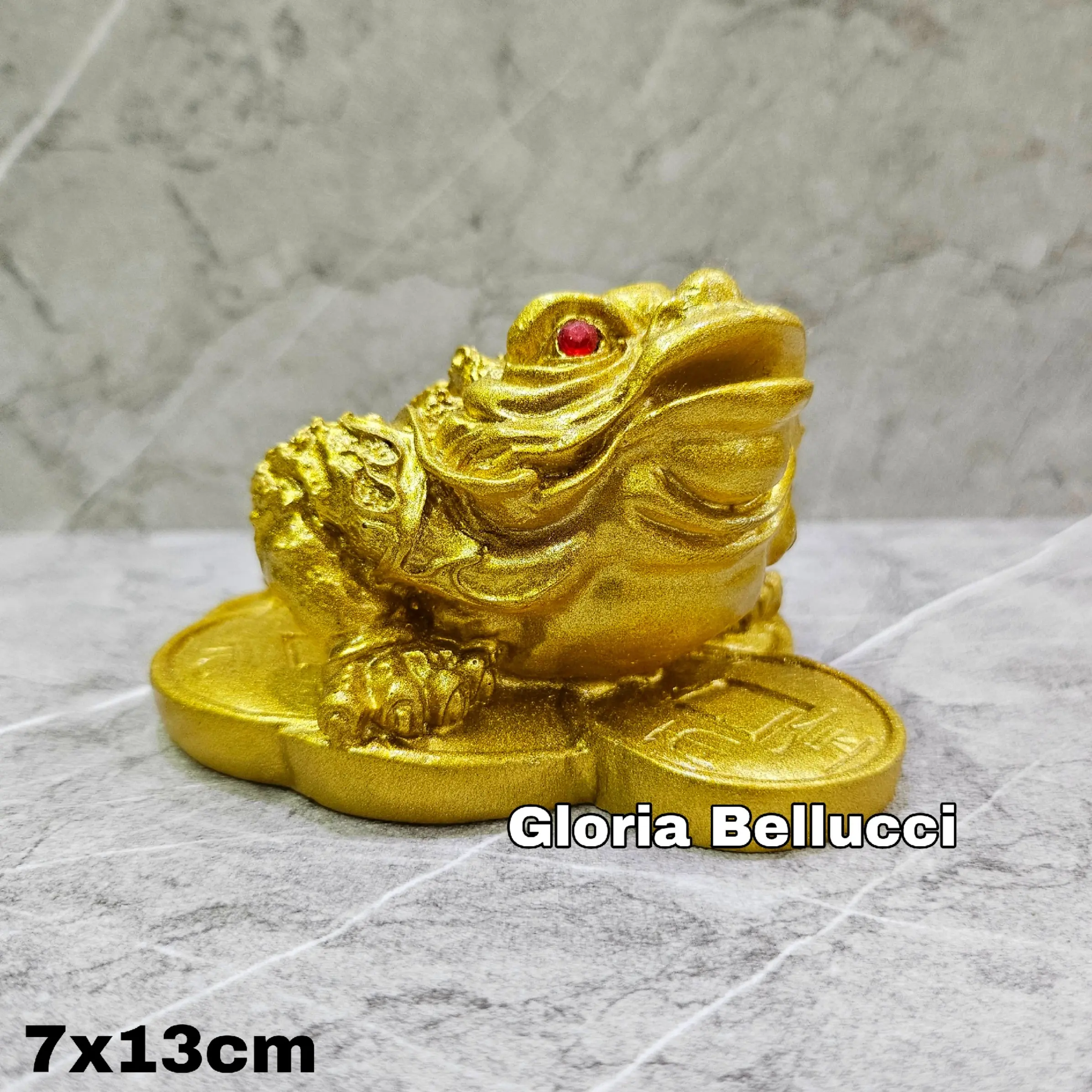 patung kodok emas gigit koin rezeki fengshui pajangan katak rejeki keberuntungan