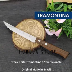 Garpu dan Pisau Steak Gagang Kayu Tramontina