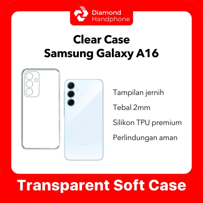 Gambar Case Samsung A16 Transparent Bening Anti Kuning Airbag TPU Silikon dari Diamond Handphone Bali Kota Denpasar Tokopedia