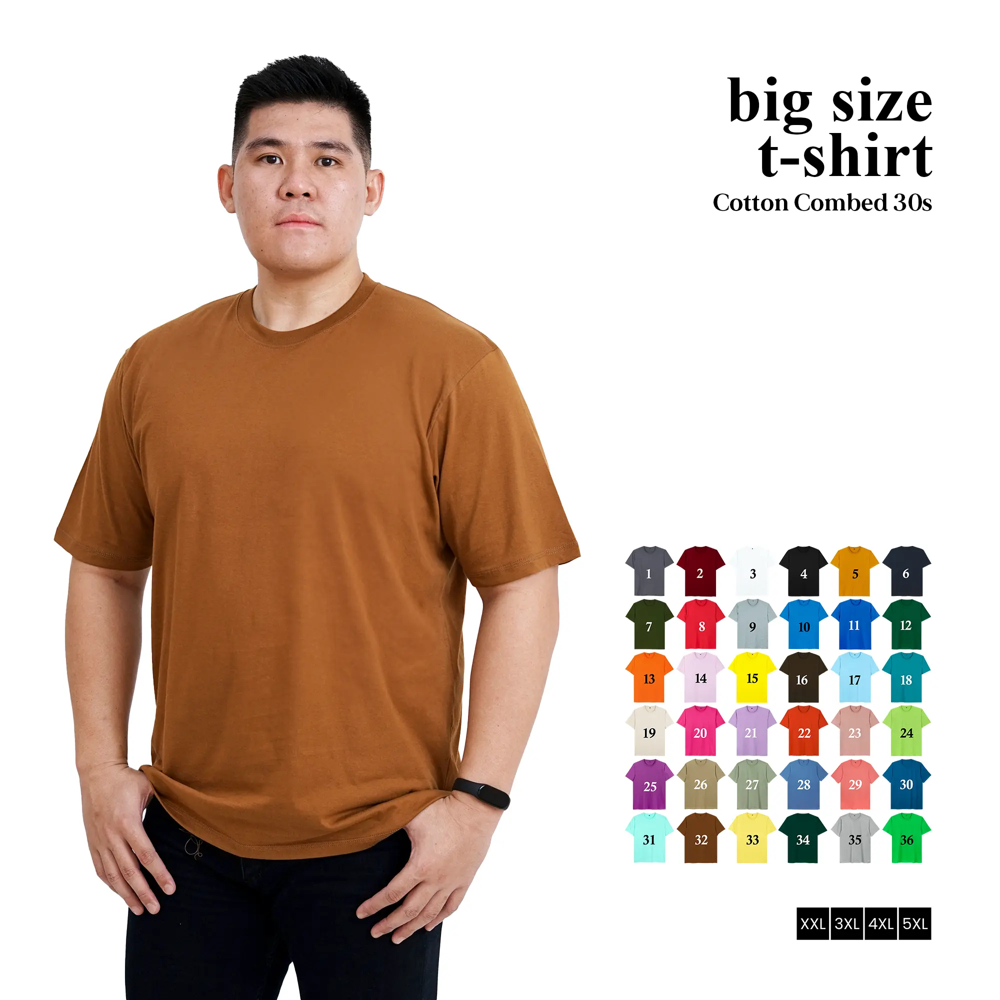 KAOS POLOS BIG SIZE UNISEX LENGAN PENDEK COMBED 30S UKURAN JUMBO BESAR