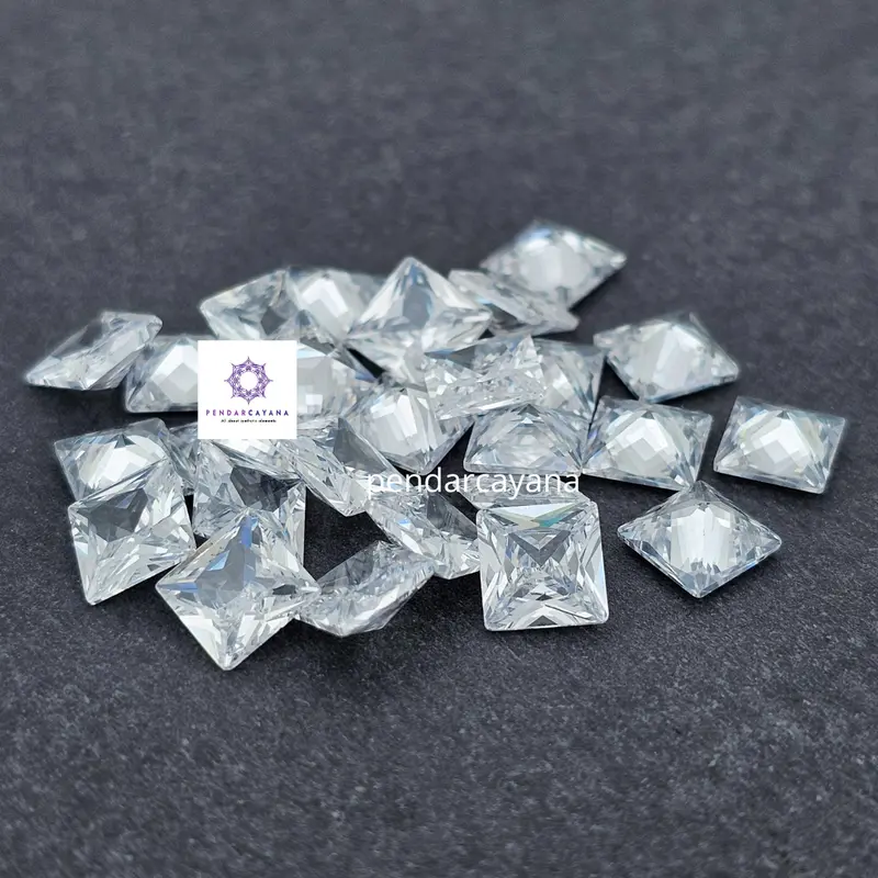 CUBIC ZIRCONIA A3 / AAA 3.25 X 3.25 - 5 X 5 MM SQUARE WHITE / 1 PCS 7