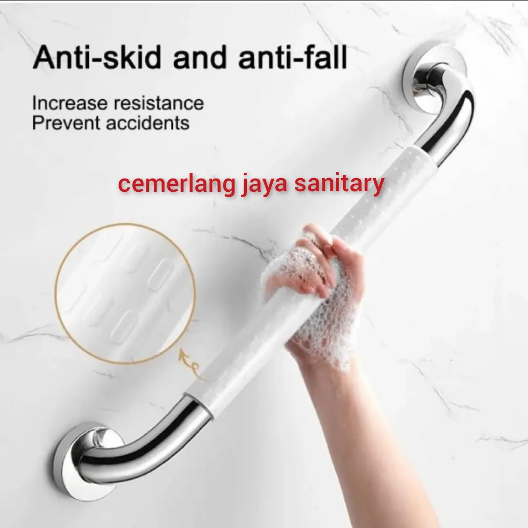 Grab Bar stainless SUS 304 anti slip 60 cm pegangan toilet kamar mandi