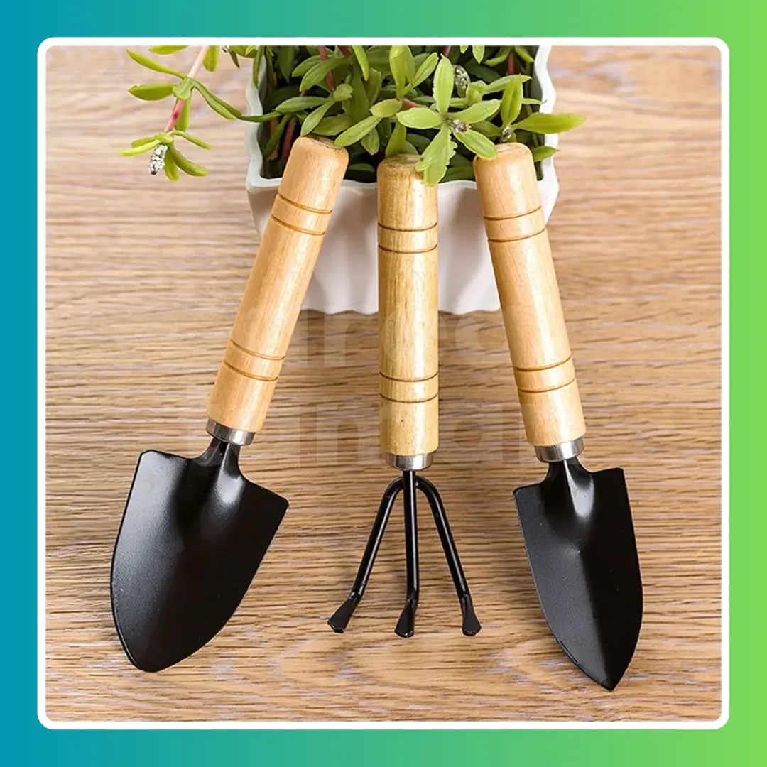 Sekop Set Kayu Mini isi 3 PCS garden tools Alat Berkebun