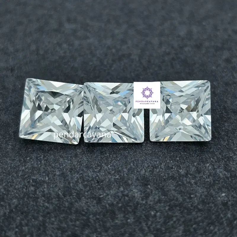 CUBIC ZIRCONIA A3 / AAA 3.25 X 3.25 - 5 X 5 MM SQUARE WHITE / 1 PCS 3