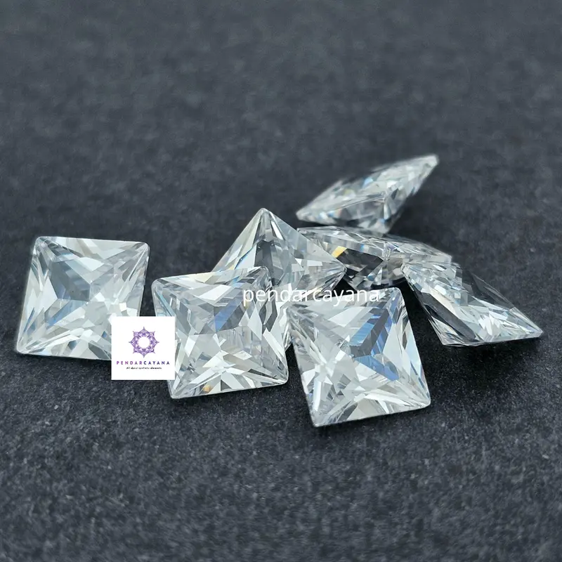 CUBIC ZIRCONIA A3 / AAA 3.25 X 3.25 - 5 X 5 MM SQUARE WHITE / 1 PCS 6